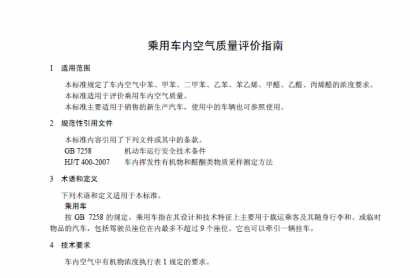 乘用车内空气质量
